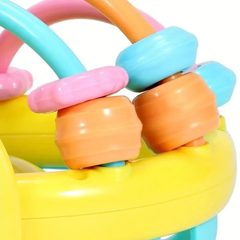 BabyFirst 3.9-Inch Sensory Rattle Ball – Safe Bendy Walker Rattle for Newborns