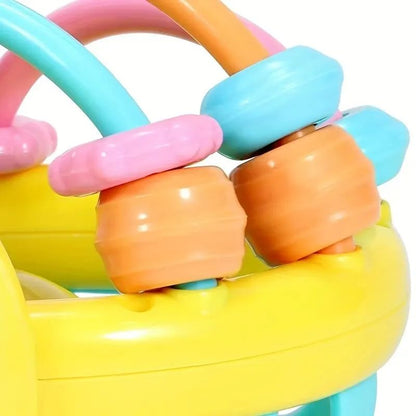 BabyFirst 3.9-Inch Sensory Rattle Ball – Safe Bendy Walker Rattle for Newborns