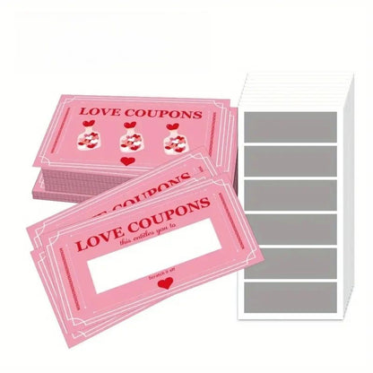 30 Pack Pink Lucky Scratch Cards for Party Games Surprise Gifts and Fun Interactions