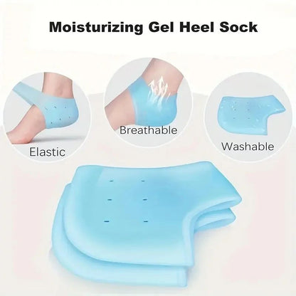 Washable Silicone Heel Protectors Blue Unisex Breathable Reusable Comfort Cushions