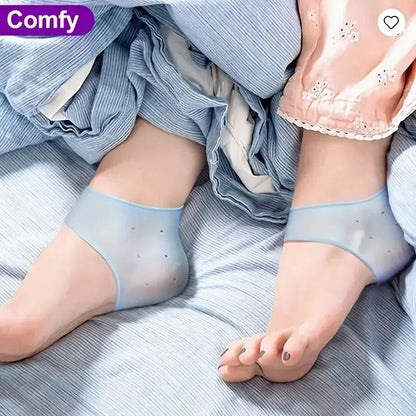 Washable Silicone Heel Protectors Blue Unisex Breathable Reusable Comfort Cushions