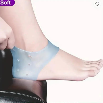 Washable Silicone Heel Protectors Blue Unisex Breathable Reusable Comfort Cushions