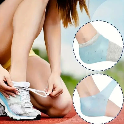 Washable Silicone Heel Protectors Blue Unisex Breathable Reusable Comfort Cushions