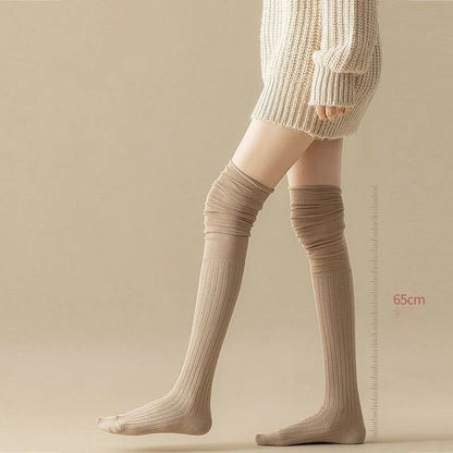 Knee High Socks Thin Long Stacked Socks Womens High Elastic Stockings