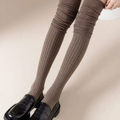 Knee High Socks Thin Long Stacked Socks Womens High Elastic Stockings