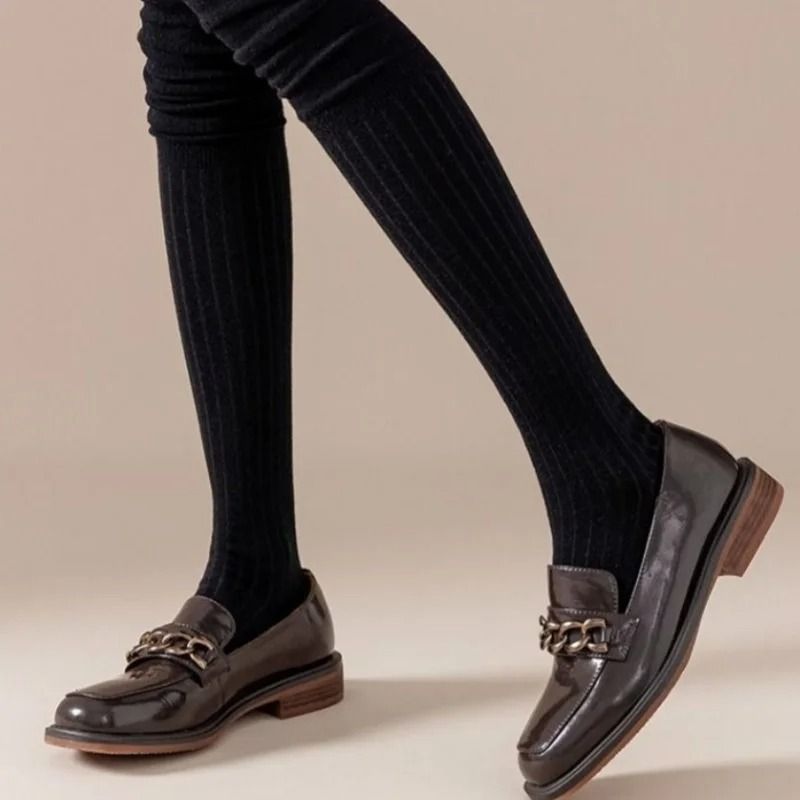Knee High Socks Thin Long Stacked Socks Womens High Elastic Stockings
