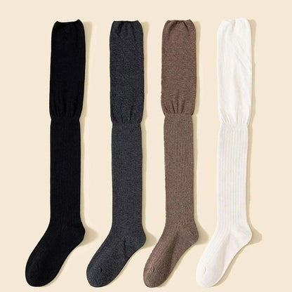 Knee High Socks Thin Long Stacked Socks Womens High Elastic Stockings
