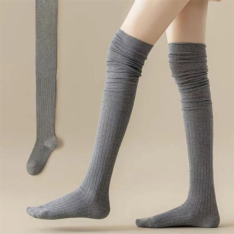 Knee High Socks Thin Long Stacked Socks Womens High Elastic Stockings