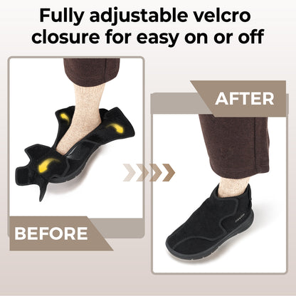 Diabetic Boots Winter Boots For Women Wide Version Adjustable Straps With Fur Lining Thickened Warm For Swollen Feet