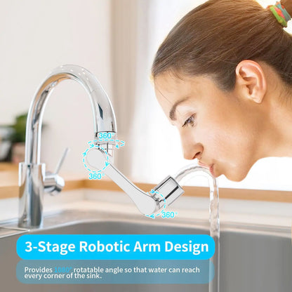 Universal Swivel Faucet Extender – 1080° Dual-Mode Rotating Sprayer for Kitchen & Bathroom