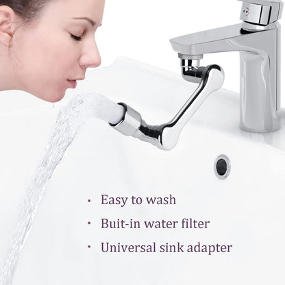 Universal Swivel Faucet Extender – 1080° Dual-Mode Rotating Sprayer for Kitchen & Bathroom