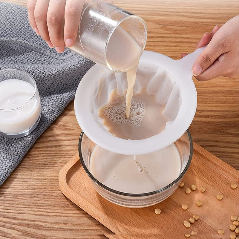 Washable Nylon Ultra Fine Mesh Strainer Spoon Sieve, Kitchen Colander For Coffee Tea Juice Soy Milk