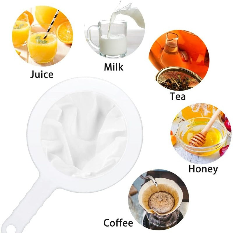 Washable Nylon Ultra Fine Mesh Strainer Spoon Sieve, Kitchen Colander For Coffee Tea Juice Soy Milk