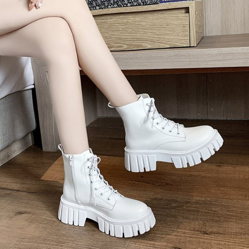 Fashion Comfort Soft Soled Boots New Women Leather Face Boots Casual Non-slip Outdoor Walking Shoes