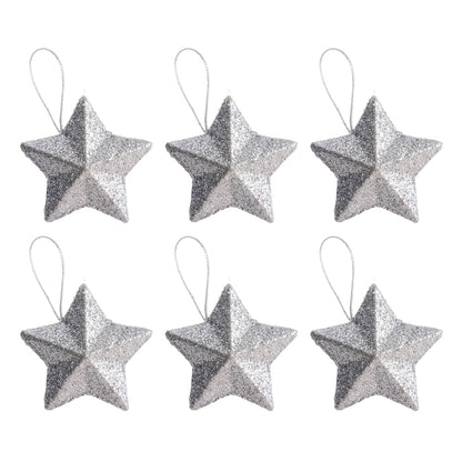 Gold Glitter Star Ornaments, Christmas Tree Pendant, Festive Party Decorations