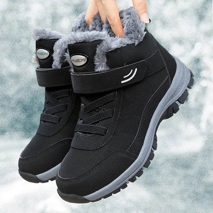 Casual Snow Boots for Women, Winter Shoes Platform Non-slip, Warm Fur Ankle Boots, Plush Combat Hiking Outdoor
