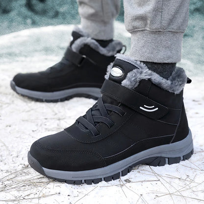 Casual Snow Boots for Women, Winter Shoes Platform Non-slip, Warm Fur Ankle Boots, Plush Combat Hiking Outdoor