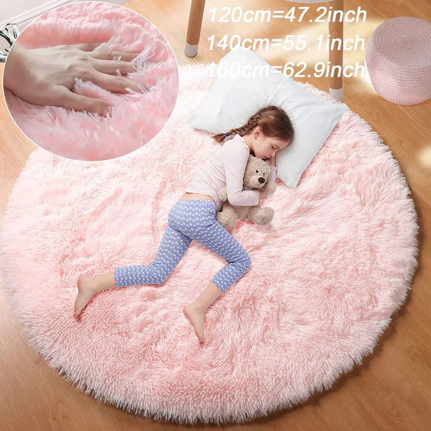 Super Soft Plush Round Rug for Bedroom Living Room and Home Decoration