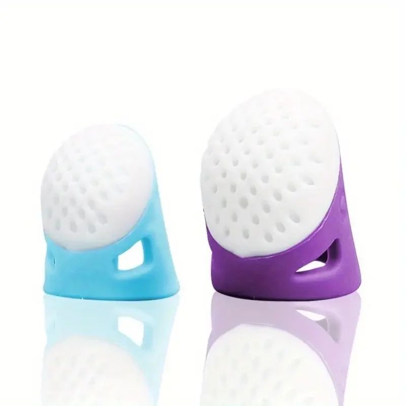2 Pack Soft Silicone Sewing Thimbles – Anti Slip, Comfortable Grip for Embroidery and Crafting