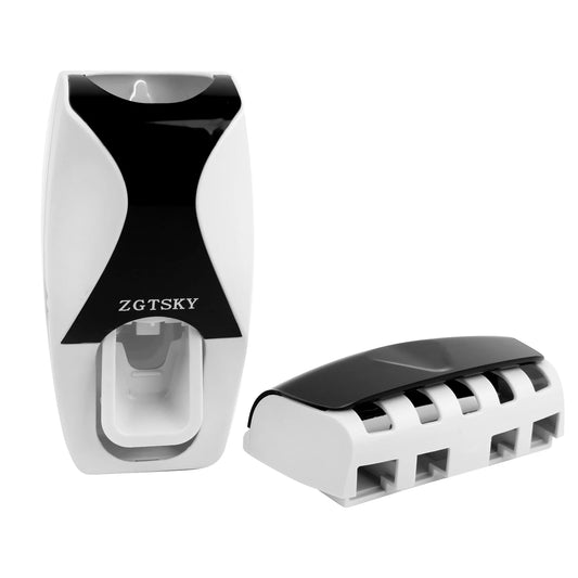 Bathroom Accessories, Automatic Toothpaste Dispenser, Wall Mount Toothbrush Holder, Dust-Proof Toothpaste Squeezer