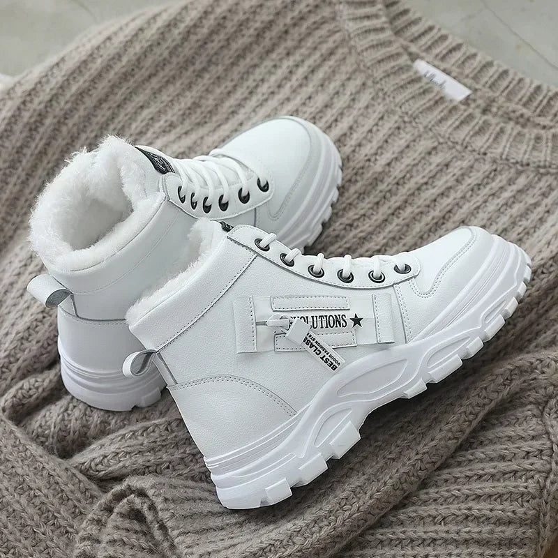 New Casual High-top Winter Snow Boots Women Warm Platform Ankle Sneakers