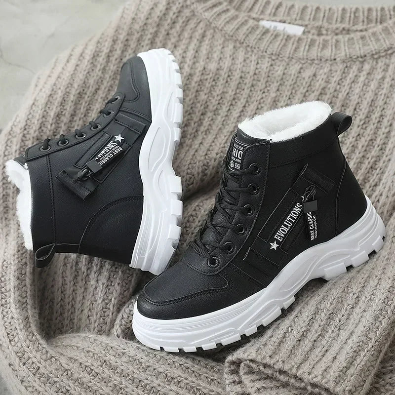 New Casual High-top Winter Snow Boots Women Warm Platform Ankle Sneakers
