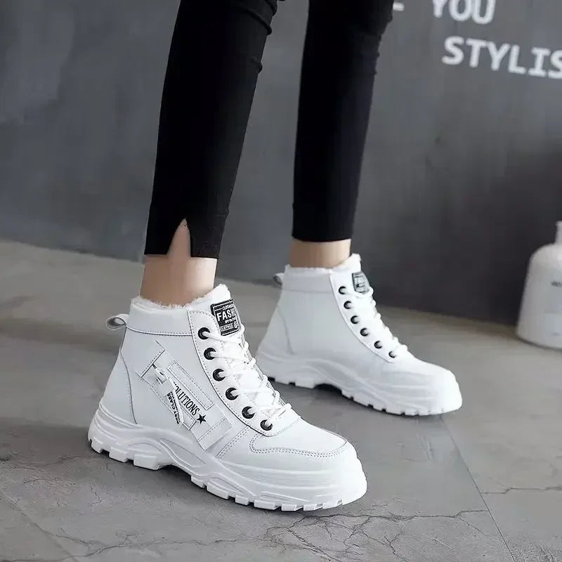 New Casual High-top Winter Snow Boots Women Warm Platform Ankle Sneakers