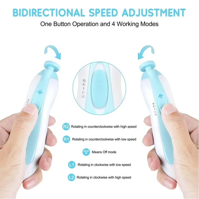Electric Baby Nail Trimmer Kit Safe Baby Nail File & Clipper Set for Newborns