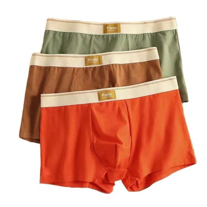 Mens Cotton Boxer Shorts Three Pack Breathable Trunks Underwear