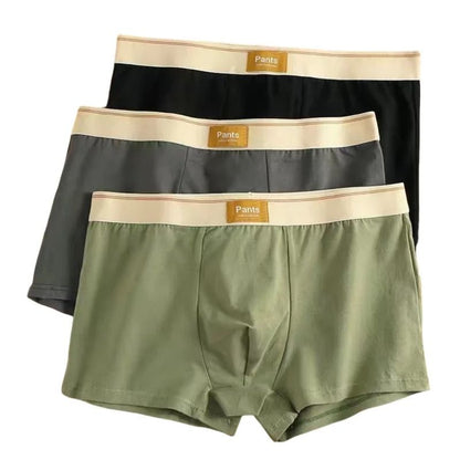 Mens Cotton Boxer Shorts Three Pack Breathable Trunks Underwear