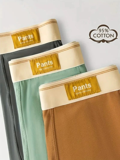 Mens Cotton Boxer Shorts Three Pack Breathable Trunks Underwear