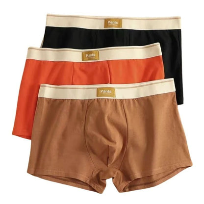 Mens Cotton Boxer Shorts Three Pack Breathable Trunks Underwear