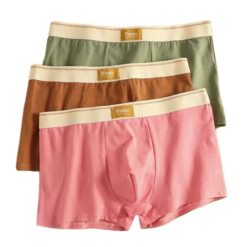 Mens Cotton Boxer Shorts Three Pack Breathable Trunks Underwear