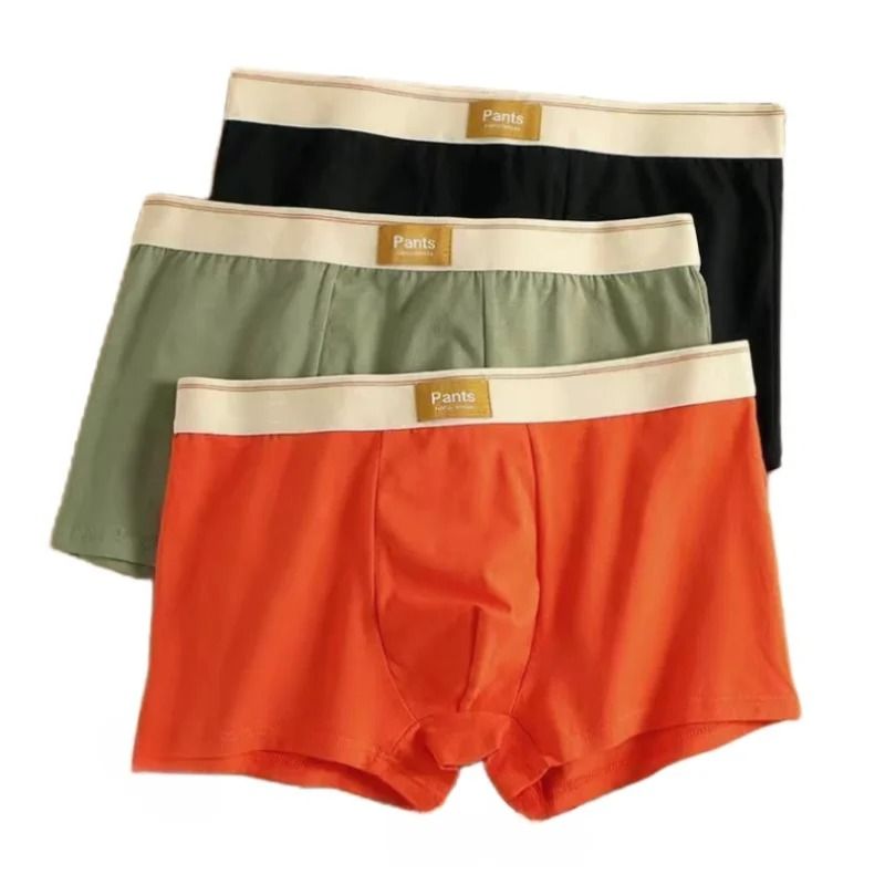 Mens Cotton Boxer Shorts Three Pack Breathable Trunks Underwear