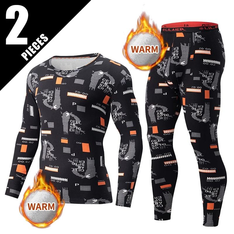 Mens Printed Warm Pants Autumn Winter Leggings Soft Comfortable Plus Size Underwear