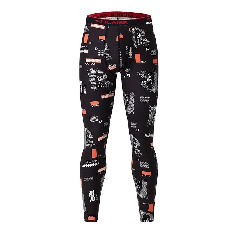 Mens Printed Warm Pants Autumn Winter Leggings Soft Comfortable Plus Size Underwear