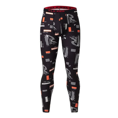 Mens Printed Warm Pants Autumn Winter Leggings Soft Comfortable Plus Size Underwear
