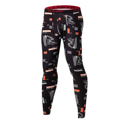 Mens Printed Warm Pants Autumn Winter Leggings Soft Comfortable Plus Size Underwear