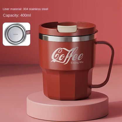 304 Stainless Steel Insulated Cup – Durable Anti-Drop Water Mug with Lid for Home, Office, and Dorm Use