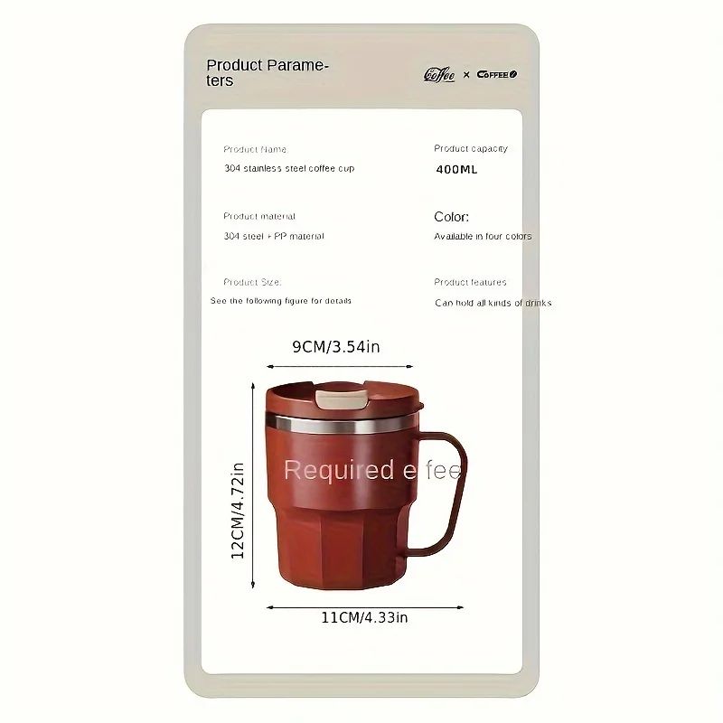 304 Stainless Steel Insulated Cup – Durable Anti-Drop Water Mug with Lid for Home, Office, and Dorm Use