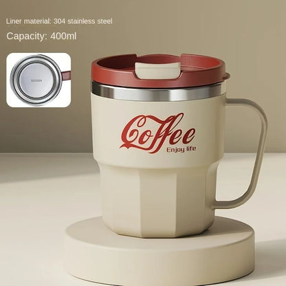 304 Stainless Steel Insulated Cup – Durable Anti-Drop Water Mug with Lid for Home, Office, and Dorm Use