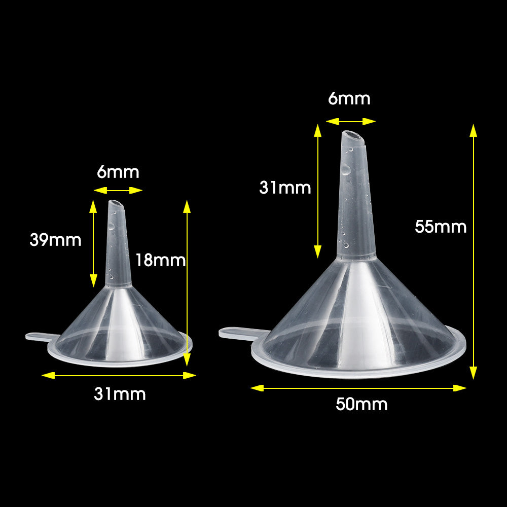 Mini Transparent Plastic Funnel for Oil, Perfume, Lotion, Liquid Diffuser Bottle Tools