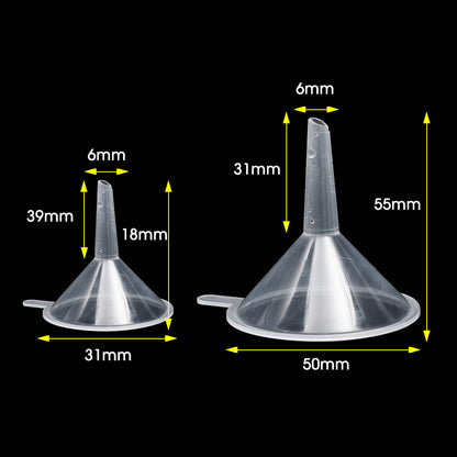 Mini Transparent Plastic Funnel for Oil, Perfume, Lotion, Liquid Diffuser Bottle Tools