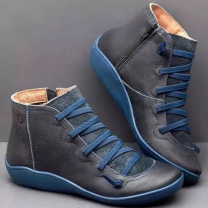 Vintage Snow Boots Women Lace Up Short Mujer Botas Non-slip Shoes
