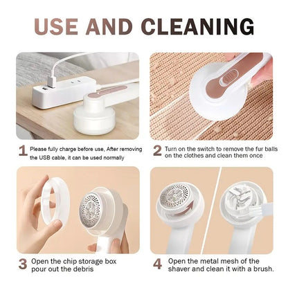 Portable Shaver and Rechargeable Electric Hair Remover for Clothes, Furniture, and Carpets