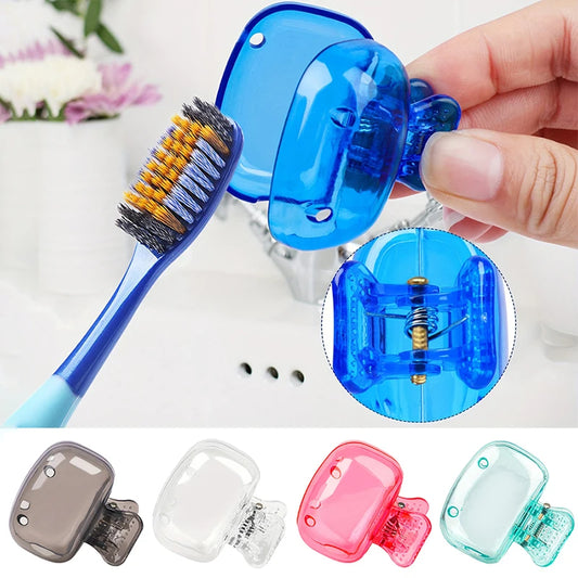 Protective Toothbrush Pod Case, Travel Toothbrush Head Covers, Portable Plastic Clip for Travel