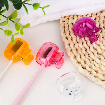 Protective Toothbrush Pod Case, Travel Toothbrush Head Covers, Portable Plastic Clip for Travel