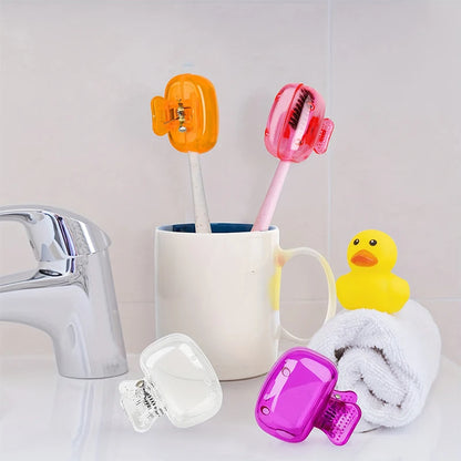Protective Toothbrush Pod Case, Travel Toothbrush Head Covers, Portable Plastic Clip for Travel