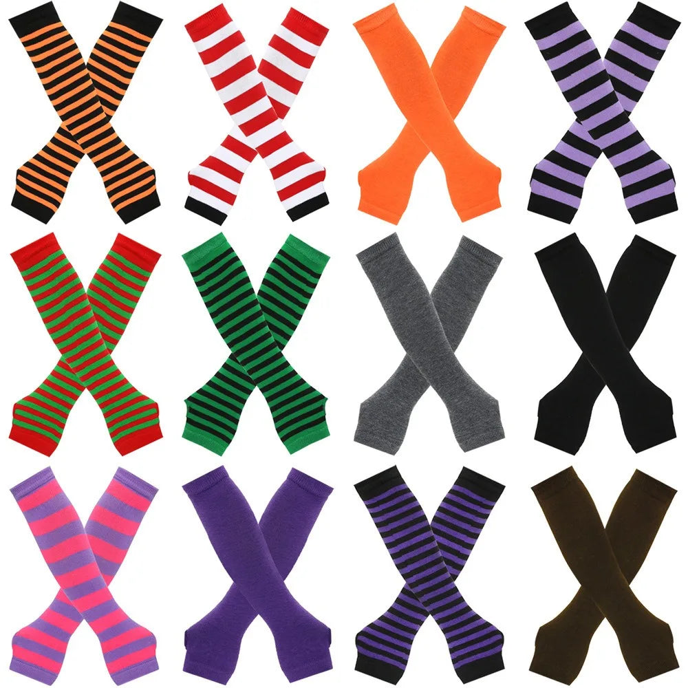 Warmer Knitted Long Finger less Gloves, Fashion Lady Emo Mittens, Christmas Elbow Gloves