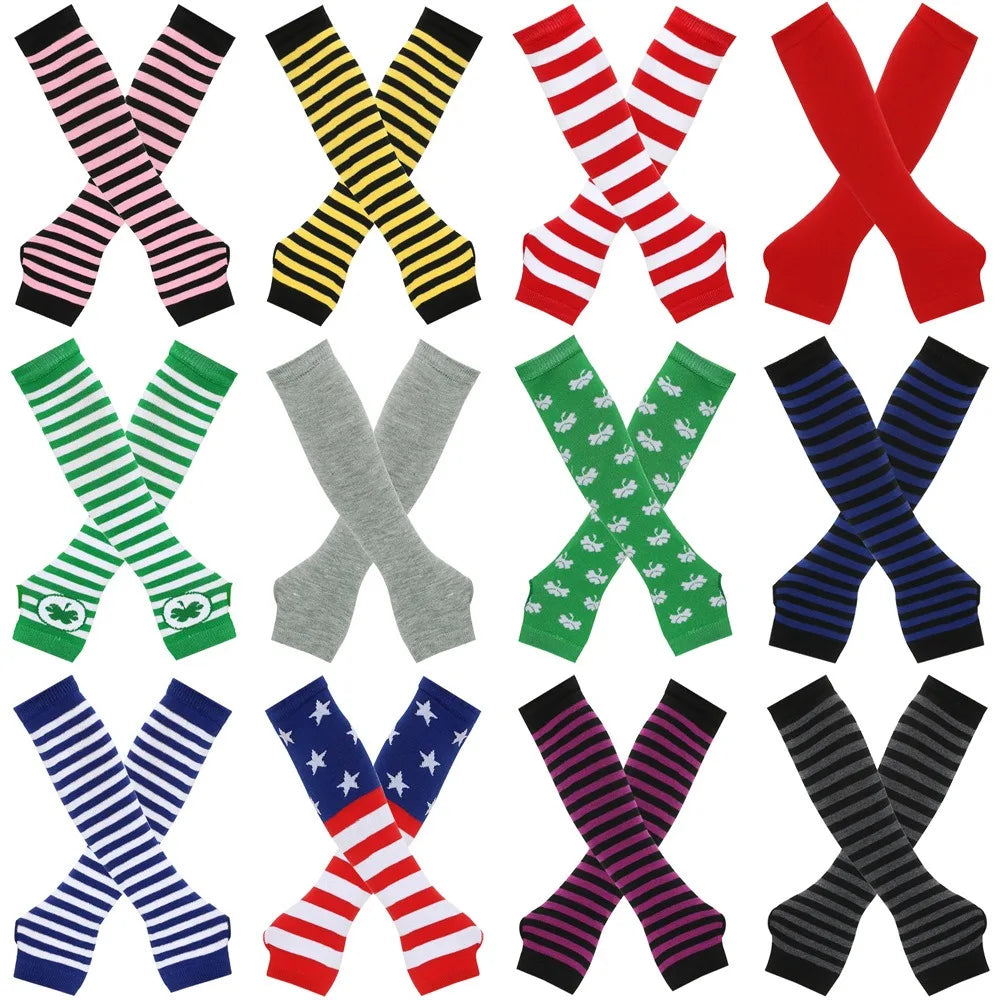 Warmer Knitted Long Finger less Gloves, Fashion Lady Emo Mittens, Christmas Elbow Gloves